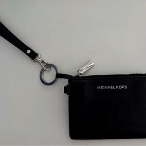 Michael Kors Black Wristlet with Silver Accents